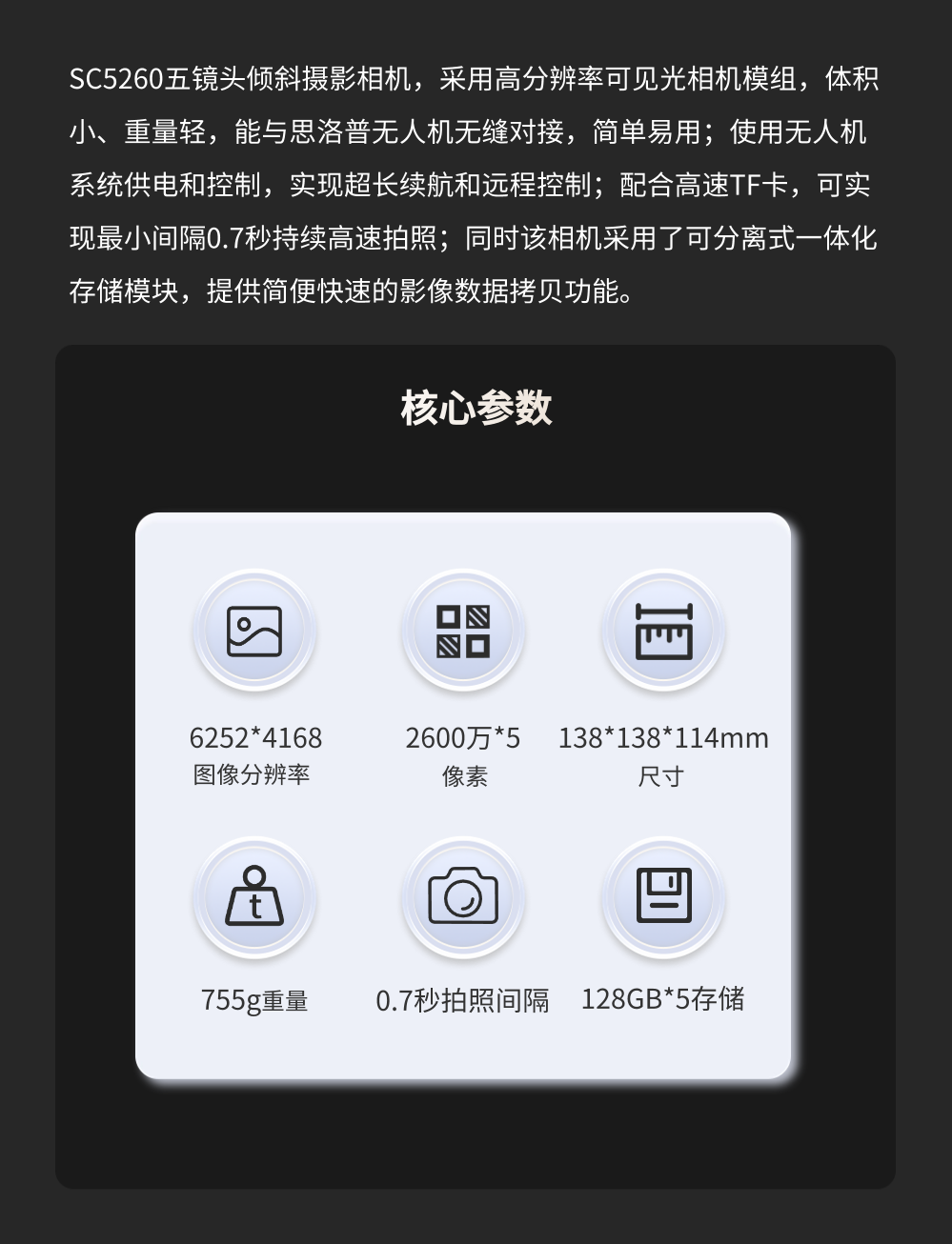 SC5260五镜头倾斜摄影相机